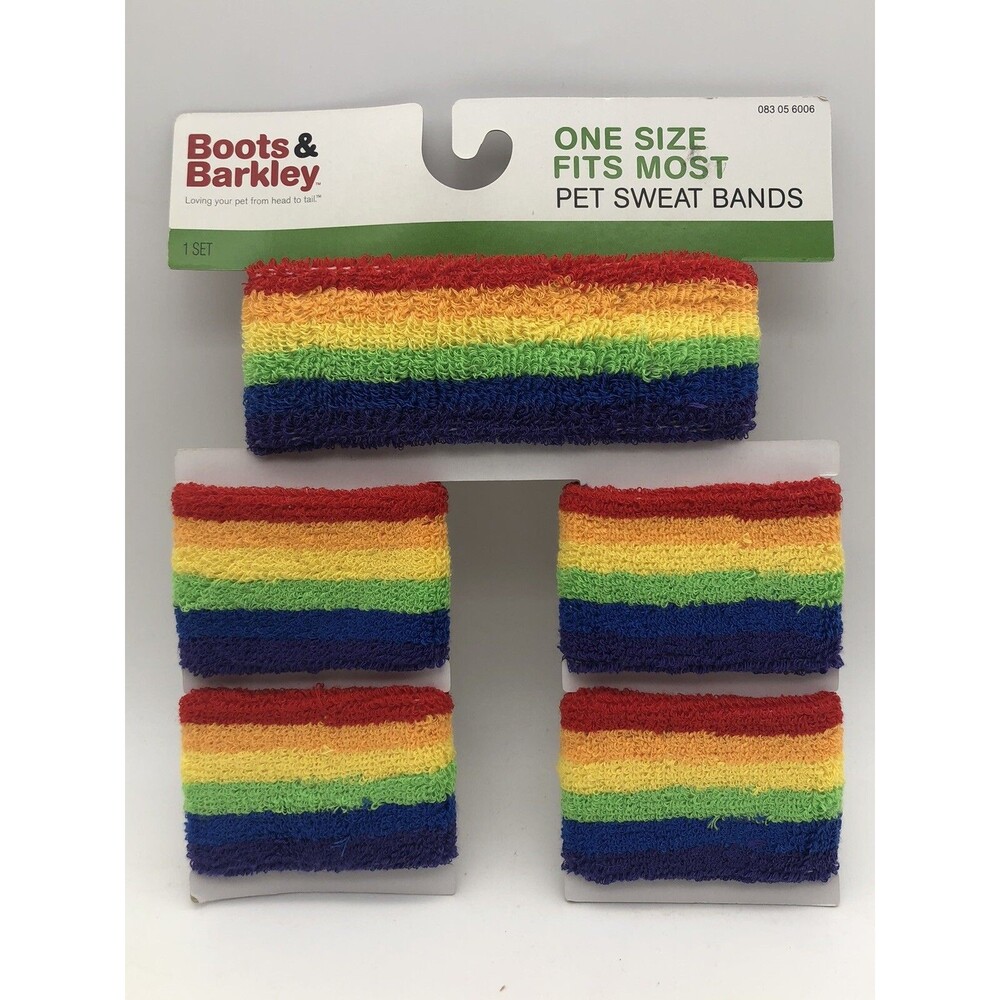 Rainbow Leg Warmers and Bow for Pets by Boots & Barkley One Size Fits Most ￼